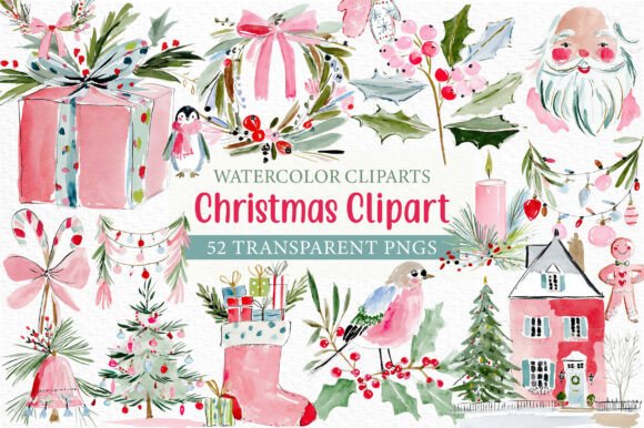 Download Watercolor Christmas Clipart - Watercolor christmas Collection