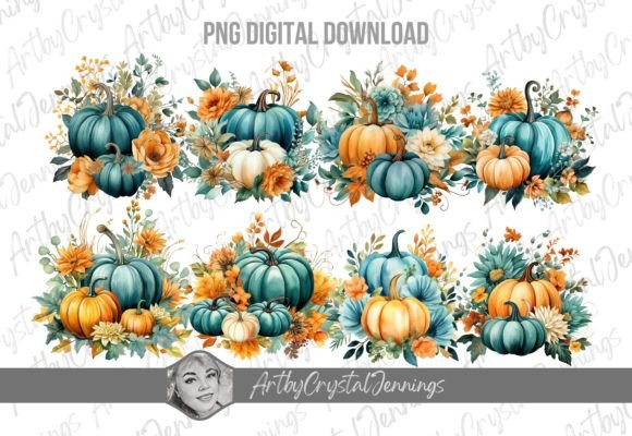 Download Thanksgiving Teal Pumpkin Fall Decor PNG - Fall Collection