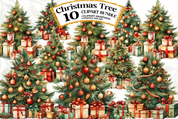 Download Watercolor Christmas Tree Clipart - Watercolor christmas Collection
