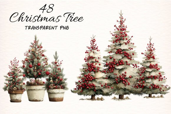 Download Watercolor Christmas Tree Clipart - Watercolor christmas Collection