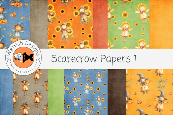 Download Autumn Fall Scarecrow Papers 1 - Fall Collection