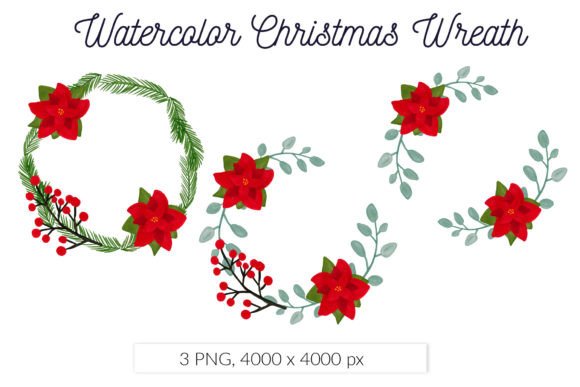 Download Christmas Wreath Watercolor Set - Premium Bundle