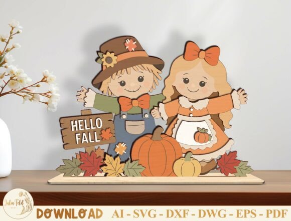 Download Fall Scarecrow Table Decor SVG Bundle - Fall Collection