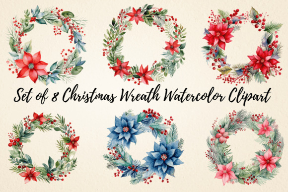 Download Christmas Wreath Watercolor Clipart - Premium Resources