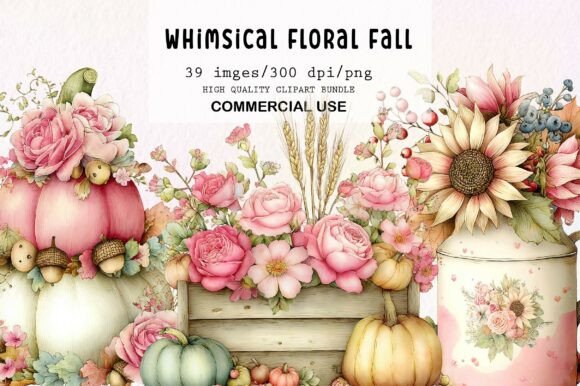 Download Whimsical Floral Fall Clipart Bundle - Fall Collection