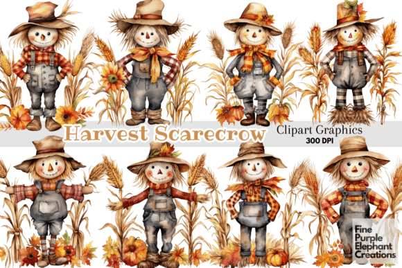 Download Fall Harvest Scarecrow Clipart Halloween - Fall Collection