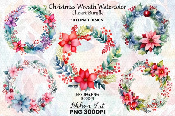 Download Christmas Wreath Watercolor Clipart - Premium Resources