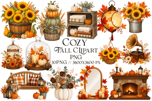 Download Cozy Fall Clipart PNG - Fall Collection