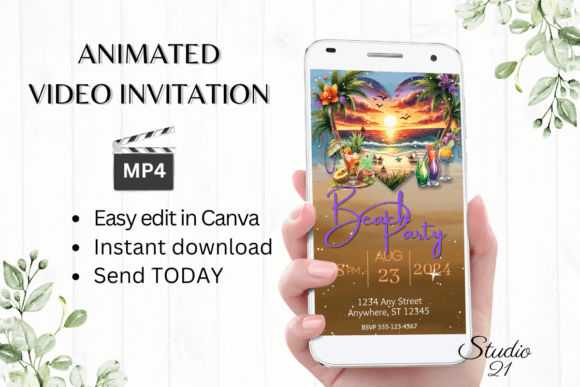 Download Animated Beach Party Invitation - Invitation Collection