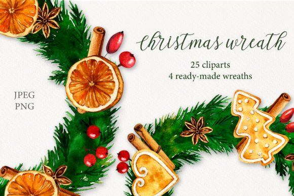 Download "Christmas Wreath" Watercolor Set - Premium Resources