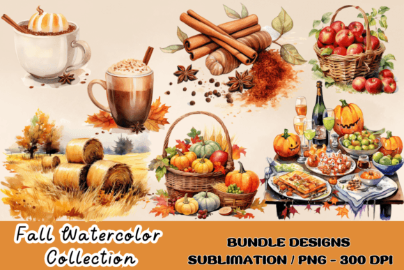 Download Watercolor Fall Decor Clipart Autumn PNG - Fall Collection