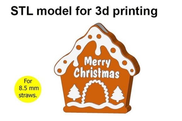 Download Gingerbread House, Straw Topper - Gingerbread house Collection