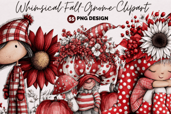 Download Whimsical Fall Gnome Clipart PNG Bundle - Fall Collection