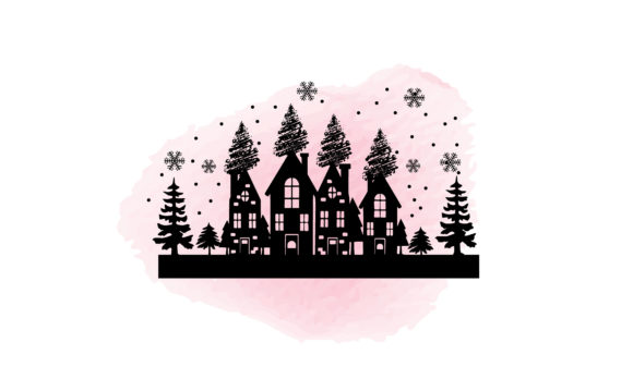 Download Watercolor Christmas House Design - Watercolor christmas Collection